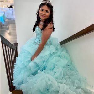 BEAUTIFUL SWEET SIXTEEN AQUA GOWN